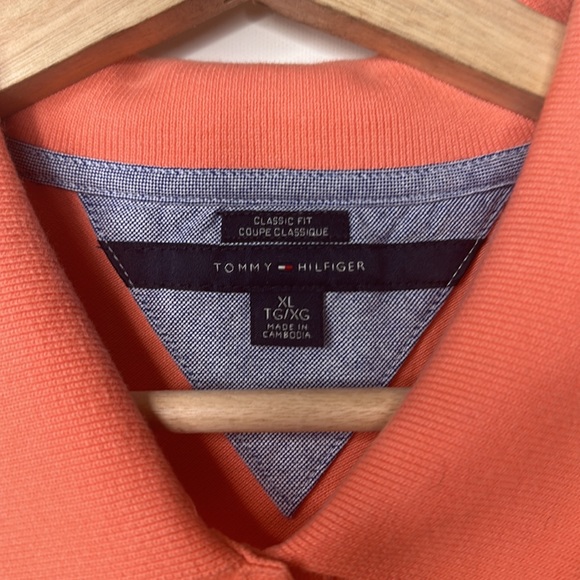 Tommy Hilfiger Short Sleeve Polo Shirt Mens Size XL Salmon Pink - Picture 3 of 7